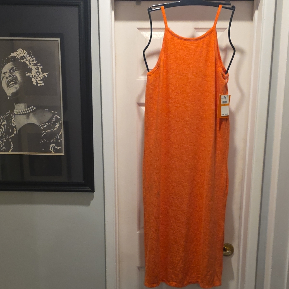 Orange Sleeveless Maxi Dress